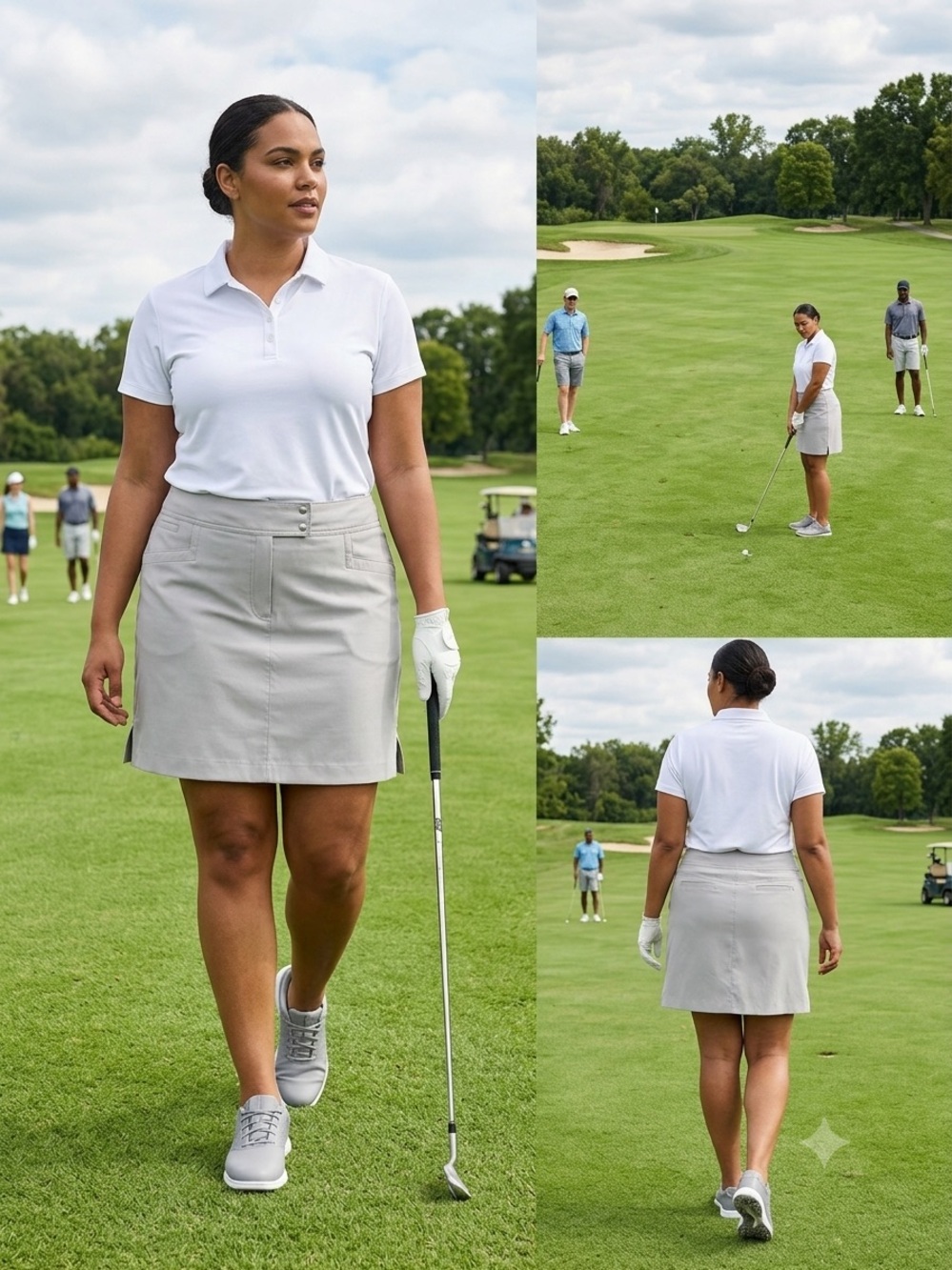 Women's Preppy Golf Skort in Light Gray - Performance Mini Skirt SZ 16